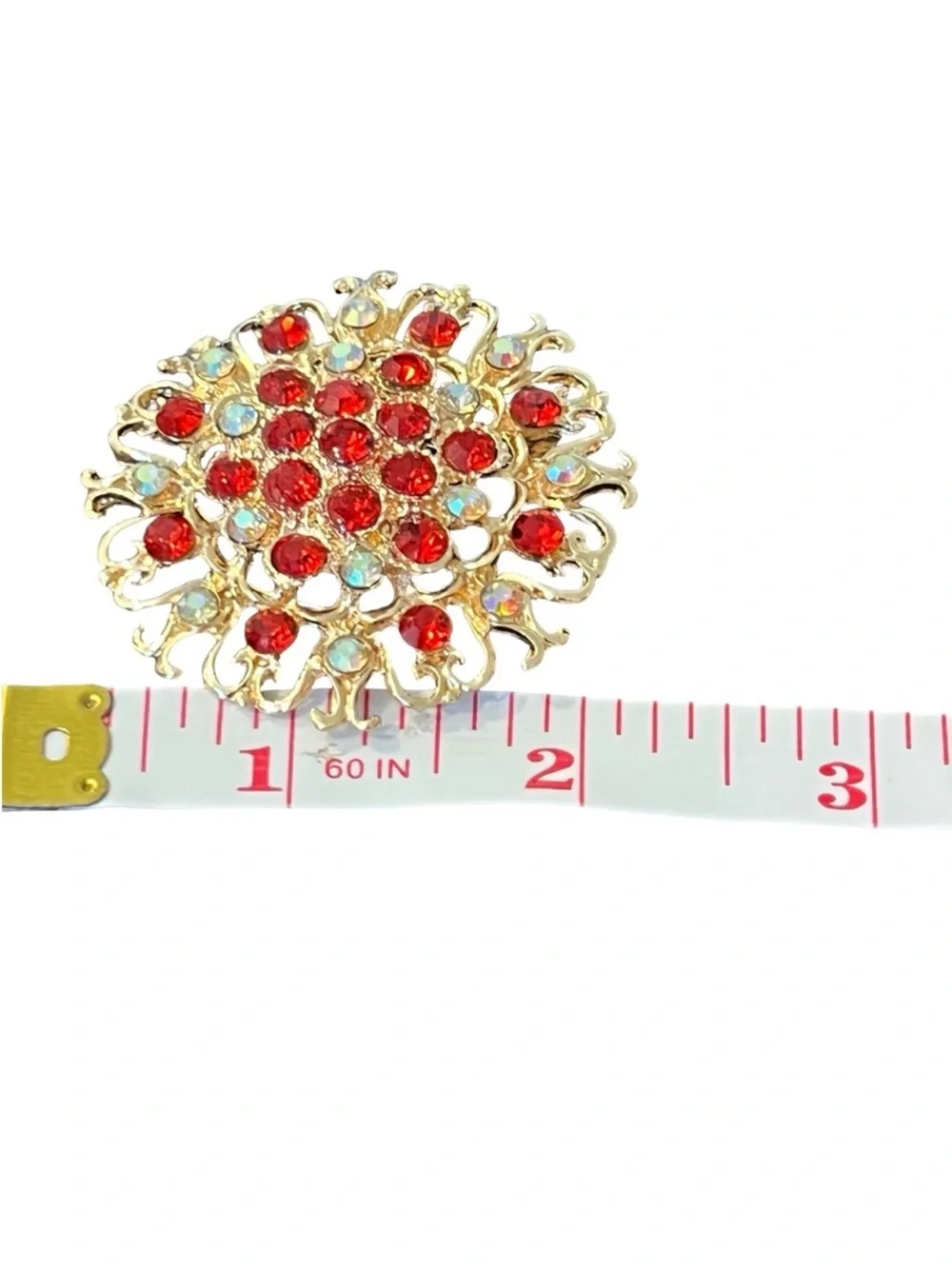 Turquoise Crystal Floral Brooch - Elegant Silver-Tone Accent FINAL PRICE DROP